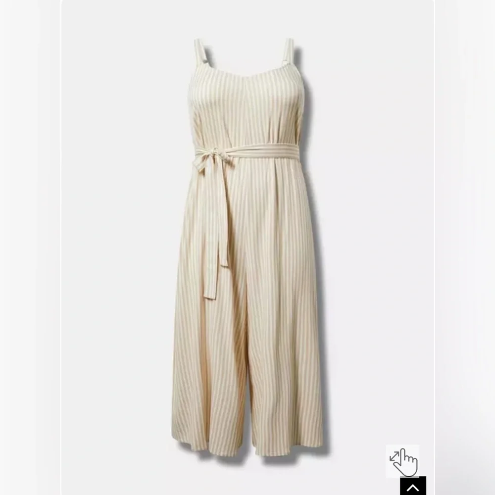 Torrid Beige Striped Jumpsuit NWT - Picture 4 of 9